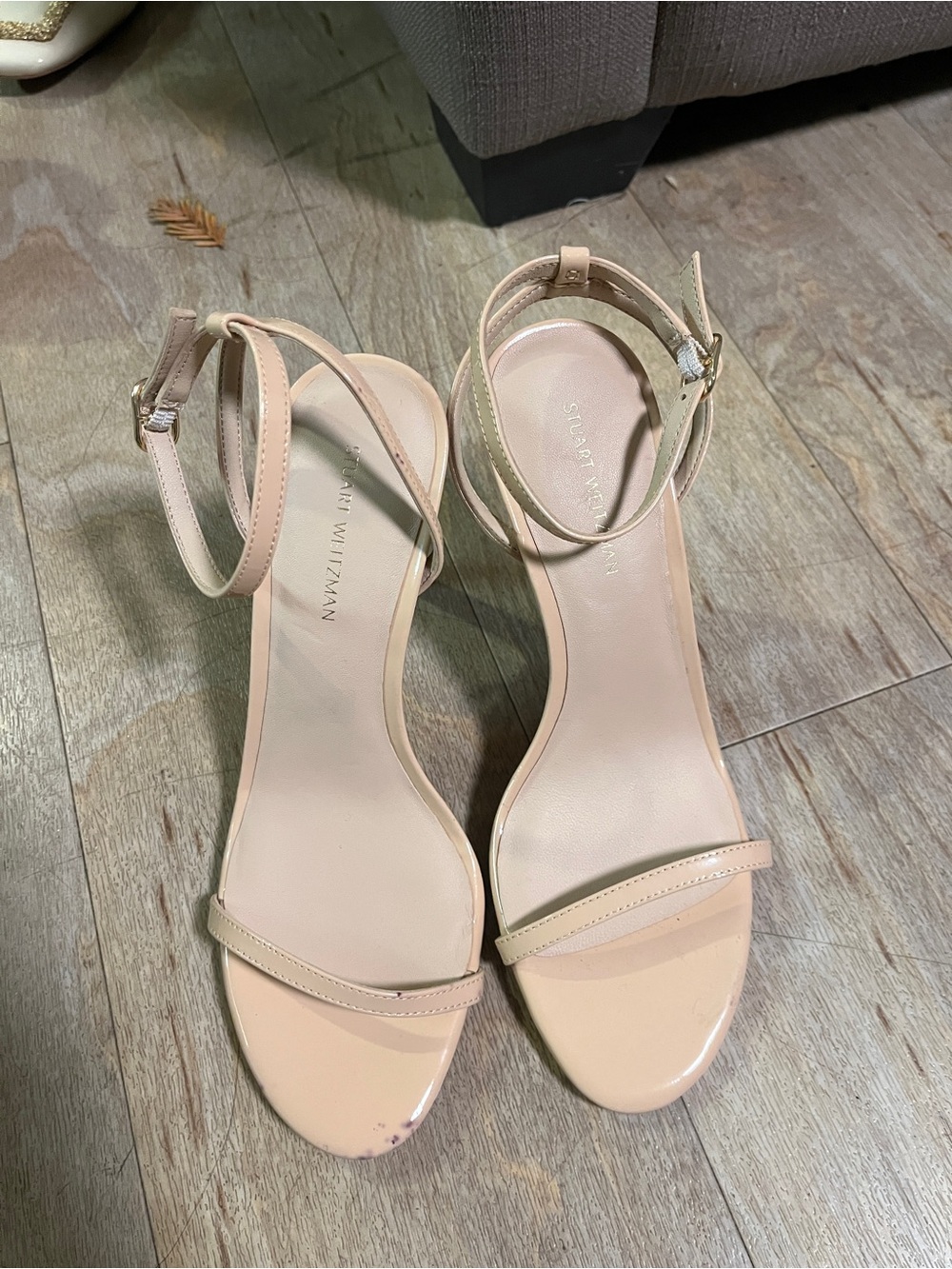 Stuart Weitzman Blush Nude Strappy Ankle-Strap Sandals